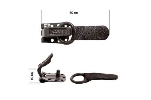 Крючки шубные, темно-коричневые