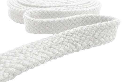 Шнур плоский х/б турецкое плетение, серая отбелка (001), 10 мм