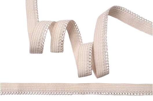 Резинка бельевая (ажурная) 10 мм, серебристый пион (S185)