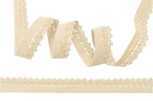 Резинка бельевая (ажурная) 12 мм, песочно-бежевая (S180)