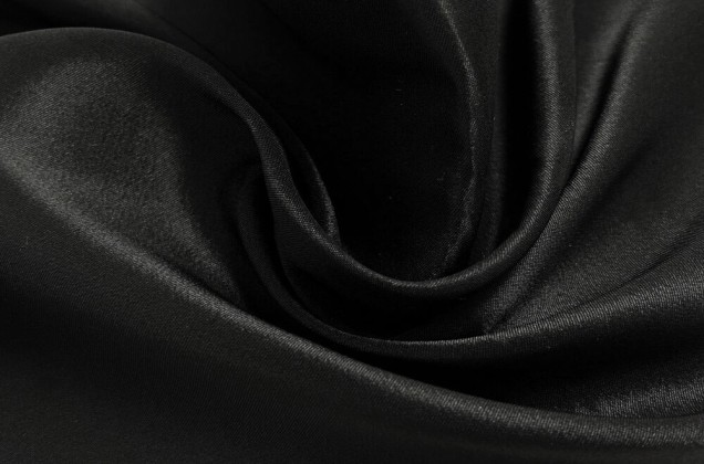Свадебный сатин матовый AKSOY, черный, 150 см, Турция 2