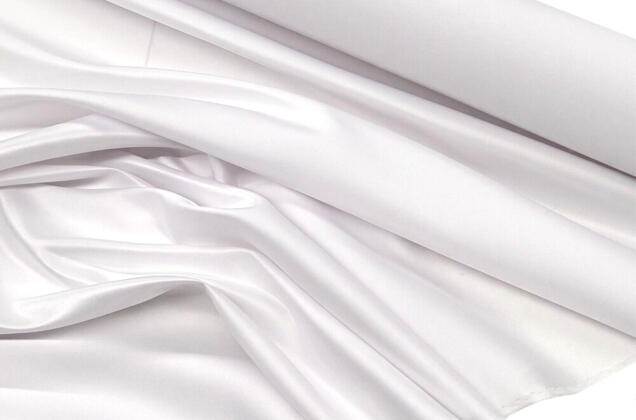 Свадебный сатин матовый AKSOY, холодный белый, 160 см, Турция 2