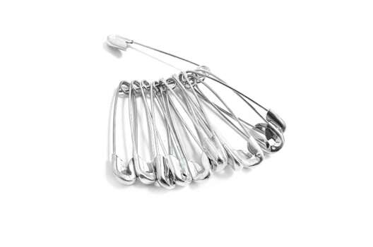 Булавки английские N0, 28 мм, никель, уп. 12 шт.