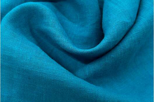 Лен костюмный с эффектом мятости 4С33 (386), бирюзовый