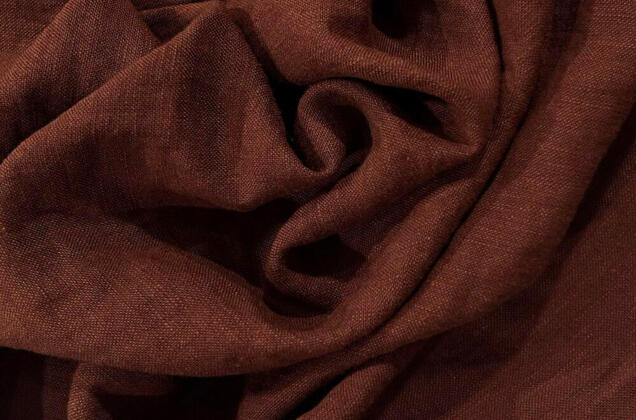 Лен с вискозой костюмный 20С161 (2227) эффект мятости, шоколадный 1
