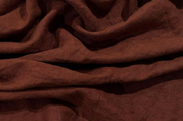 Лен с вискозой костюмный 20С161 (2227) эффект мятости, шоколадный 2