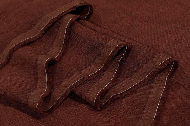 Лен с вискозой костюмный 20С161 (2227) эффект мятости, шоколадный 3