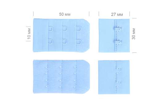 Застежка с крючками 3х2, нежно-голубая (F183)