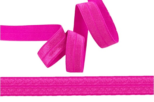 Резинка бельевая окантовочная блестящая, розовый неон (A1402), 15 мм