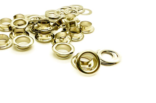Люверсы для одежды №5 (8 мм), сталь, золото, 10 шт.