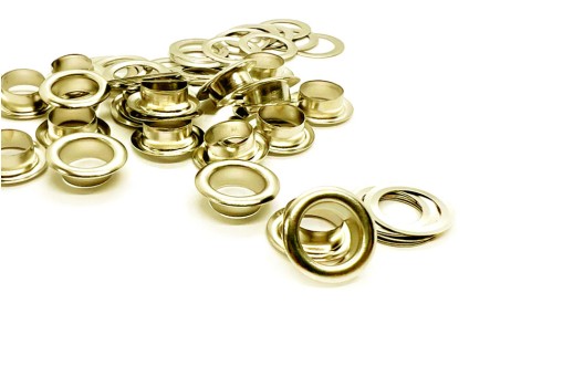 Люверсы для одежды №5 (8 мм), сталь, золото, 10 шт.