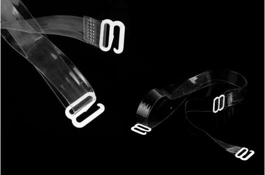 Бретели для бюстгальтера, прозрачные глянцевые/пластик, 15 мм