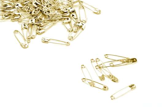 Булавки английские N000, 18 мм, золото, уп. 10 шт.