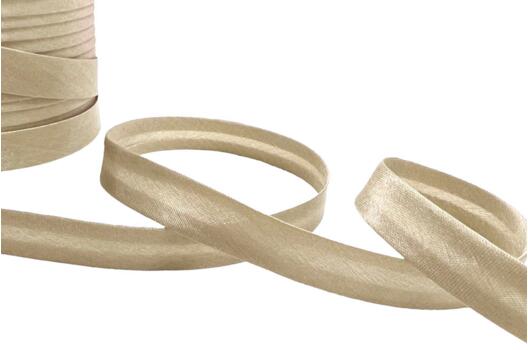 Бейка атласная, бежевая (F277/6455), 15 мм