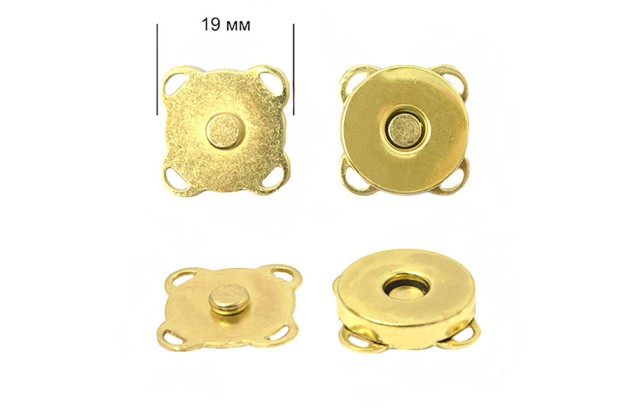 Кнопка пришивная MKK, магнитная, 19 мм, золото 1