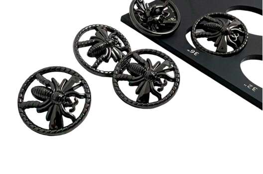 Пуговица металлическая на ножке ME641, глянцевый черный никель, 23 мм