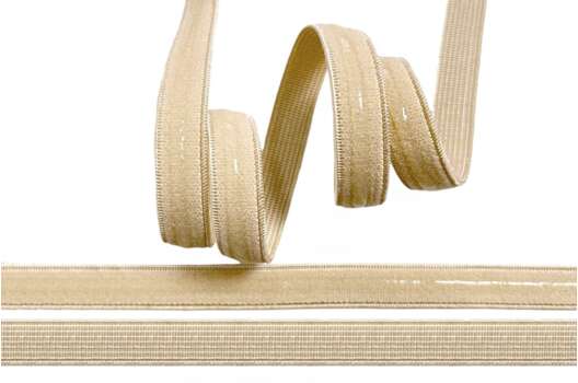Резинка бельевая с силиконом, 10 мм, бежевая (S126)