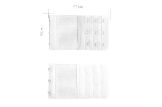 Удлинитель для бюстгальтера на 3 крючка, белый, 55 мм