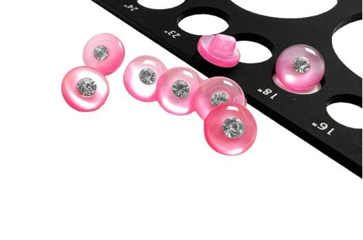 Пуговица пластиковая на ножке PS-17, розовая, 11.5 мм