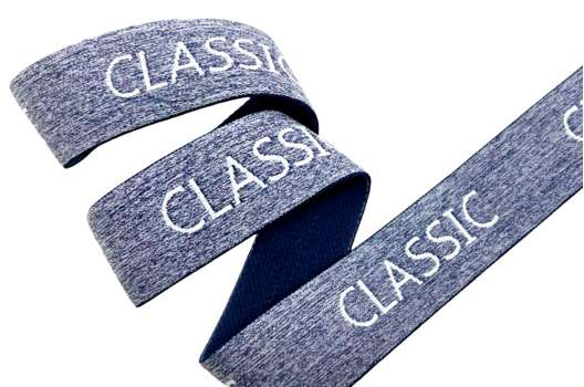 Резинка декоративная, 35 мм, CLASSIC синий меланж