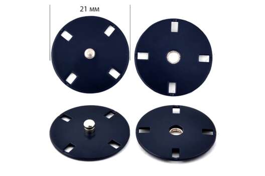 Кнопка пришивная S0001, 21 мм, темно-синяя, металл