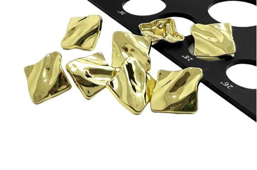 Пуговица металлическая на ножке MP31, глянцевое золото, 18 мм