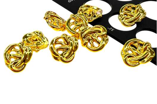 Пуговица металлическая на ножке MP04, желтое золото, 20 мм