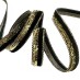 Лента бархатная металлизированная, 10 мм цвет: золотой, черный