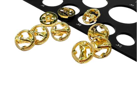 Пуговица пластиковая на ножке LA1393, золото, 18 мм