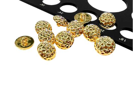 Пуговица пластиковая на ножке LA1315, золото, 12.5 мм