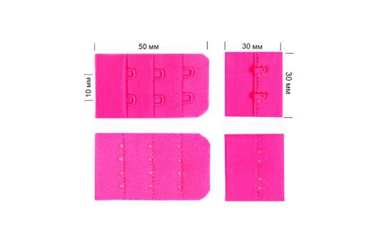 Застежка с крючками 3х2, розовый неон (A1402)