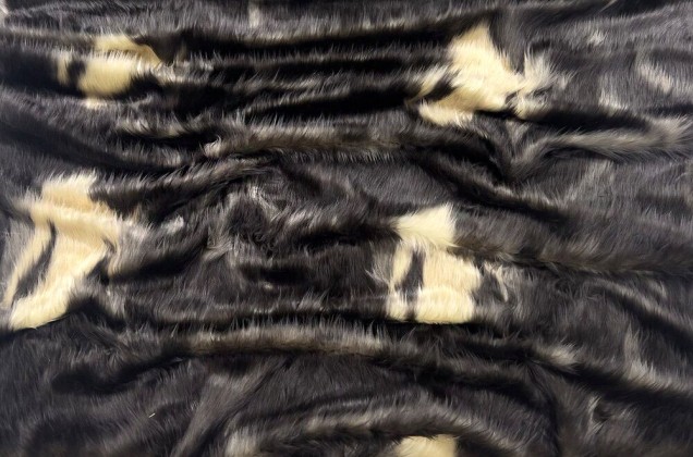 Мех искусственный средневорсовый, Коровка черная (ИЖС3206Т4)