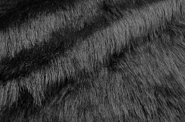 Мех искусственный, длинноворсовый, Ворон черный (ИД87)