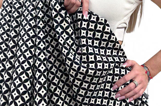 Штапель, Орнаментальный черно-белый, Турция 2