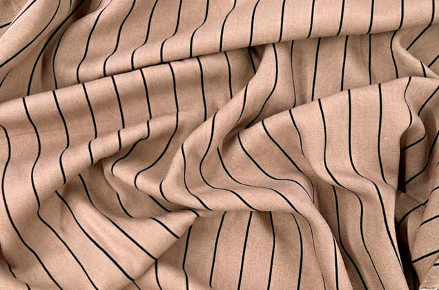 Штапель, Мелкая полоска черно-бежевая, Турция 1