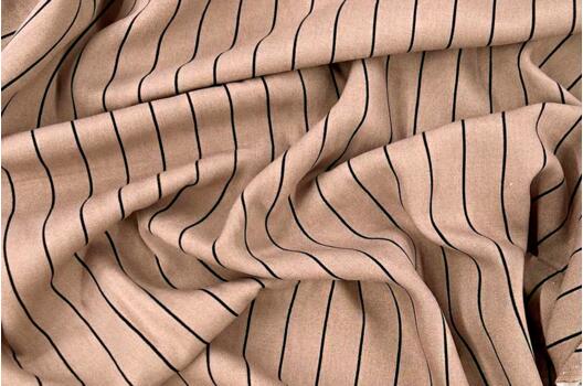 Штапель, Мелкая полоска черно-бежевая, Турция