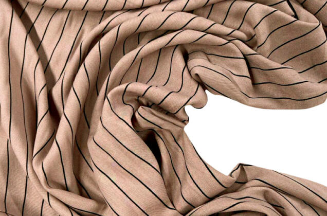 Штапель, Мелкая полоска черно-бежевая, Турция 3