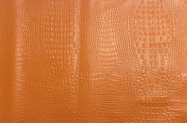 Мебельная экокожа Крокодил TIMSAH, оранжевая (3234), Турция 2