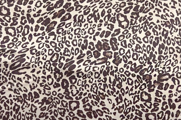 Подкладка атласная, Леопардовая светло-коричневая 3