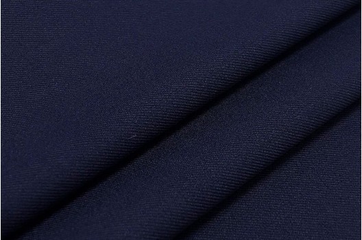 Костюмная ткань с вискозой и эластаном, темно-синяя (232-B010)