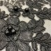 гипюр черный с бусинами рисунок цветы
