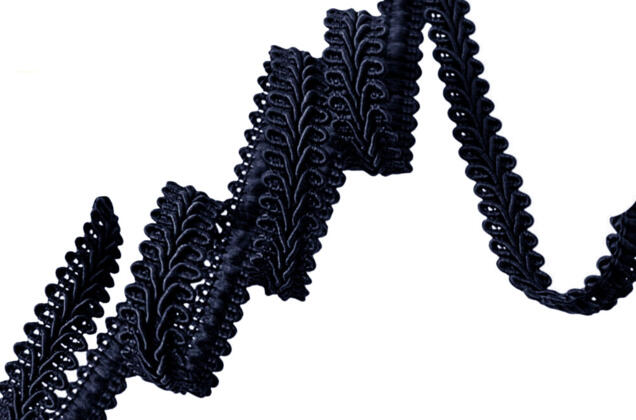 Тесьма Шанель плетеная, темно-синяя, 12 мм