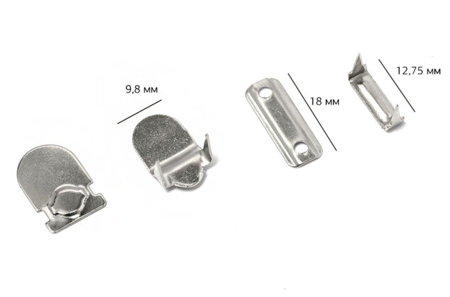 Крючок брючный JX8204B, 2 шипа, 18х9.8 мм, никель