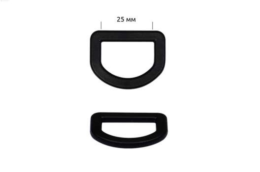 Полукольцо пластиковое, 25 мм, черное