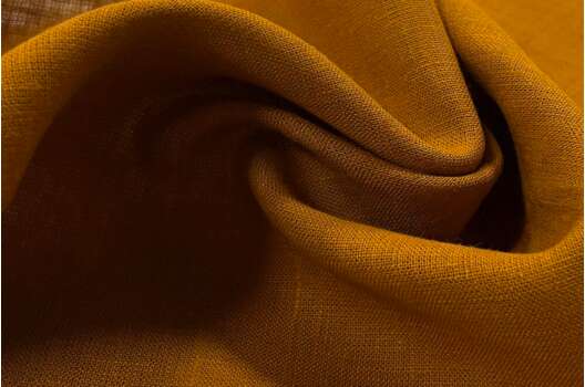 Лен костюмный с эффектом мятости 4С33 (1345), горчичный