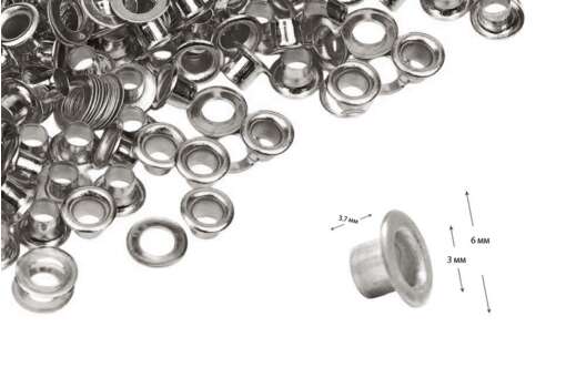 Люверсы для одежды N1.7 (3 мм), никель, 10 шт.