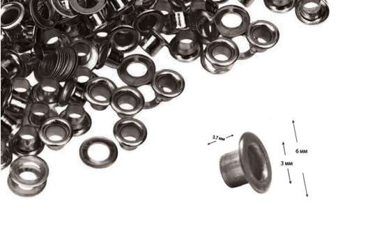Люверсы для одежды N1.7 (3 мм), черный никель, 10 шт.