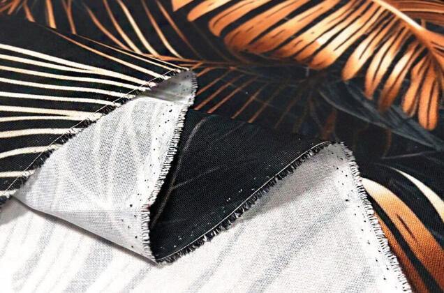 Дак (DUCK) Digital принт, Тропические листья на черном 2