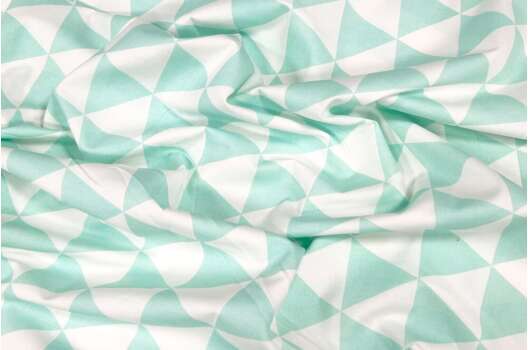 Польский хлопок, Бело-мятные треугольники, 160 см