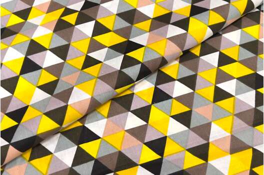 Польский хлопок, Желто-коричневые треугольники, 160 см